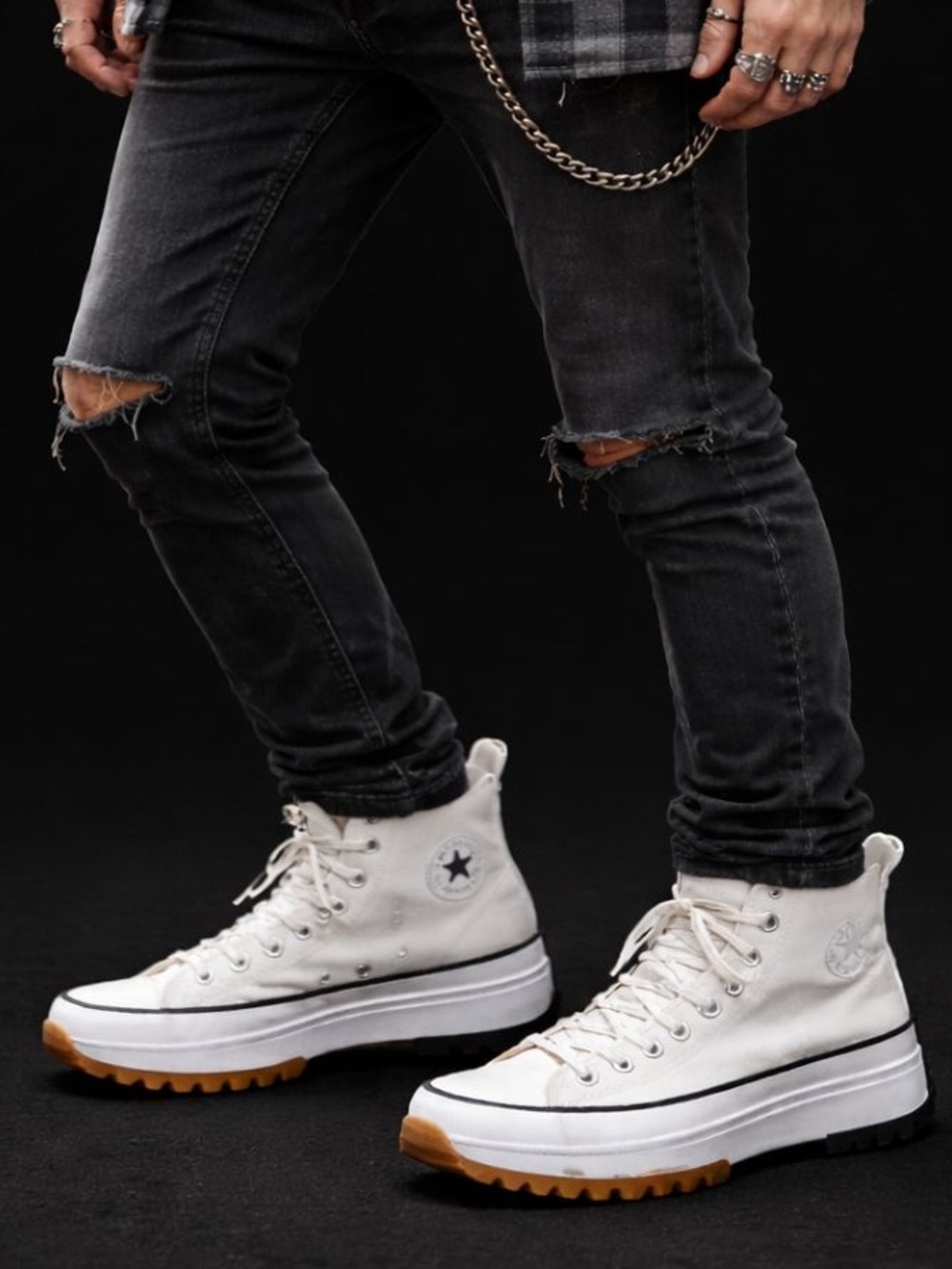 Converse Run Star Hike Mens 8 White Platform Sneakers NIB Y2K Chunky